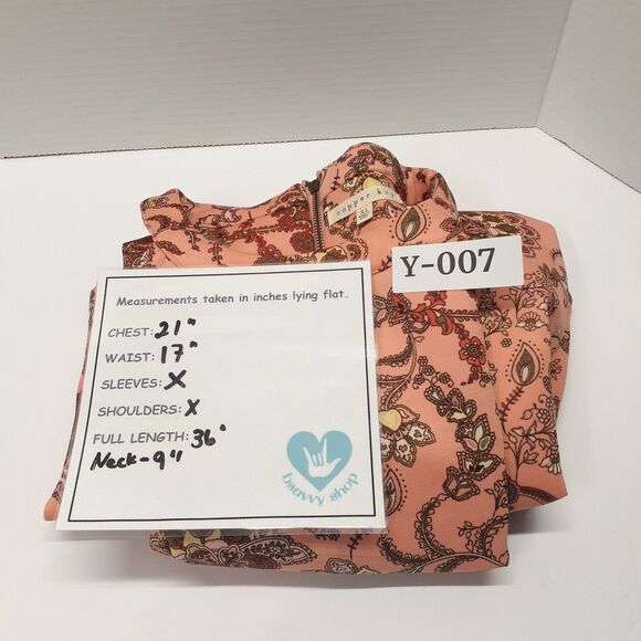 Copper Key Women Sz XL Peach Paisley Sleeveless Halter Fit Flare Dress Coquette - Picture 3 of 10